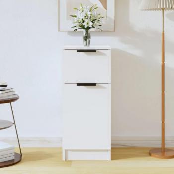 High Gloss White Sideboard 30x30x70 cm Engineered Wood