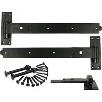 Timco HBS600B Black Pair of Straight Band & Hook Plates