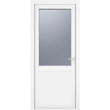 PVC-U Single Door 1 Panel Obscure Glazed Left Hand 840 x 2090 mm White