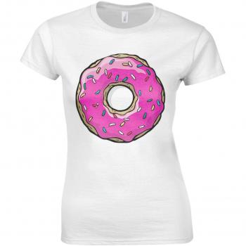 Donut Graphic Women's T Shirt – Medium, White