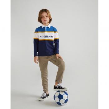 Polo para niño con manga larga y diseño cortes