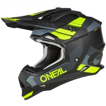 O'Neal 2SRS Spyde V.23 Casco Motocross Nero Grigio Giallo Taglia M