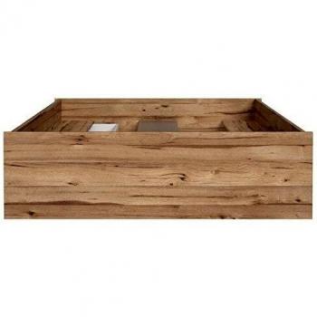Lit adulte scandinave 3 tiroirs blanc mat et chêne
