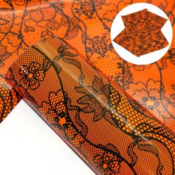 20x34cm Smooth Surface Fluorescent Lace Flower Synthetic Leather