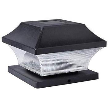SuperBright LED Post Light Solar White 2-Pack Black