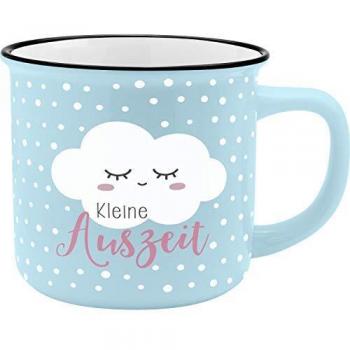 Gruss und Co Becher Auszeit, 35 cl, New Bone China Porzellan, Hellblau