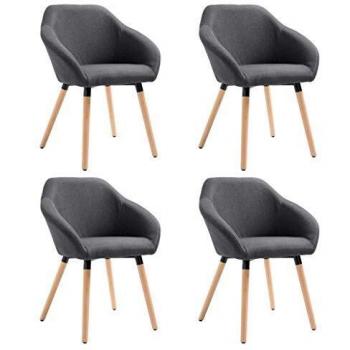 Sillas de Comedor Ligeras 4 Unidades Gris Oscuro