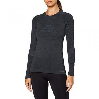Female Black Melange CMP Long Sleeve Base Layer (M‑L)