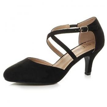Black Two‑Part Strapped High Heel by AJVANI – Size 5