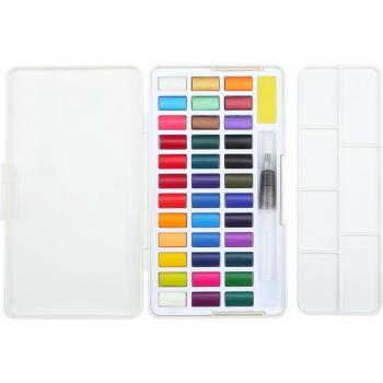 Juego de pintura de acuarela sólida metálica perlada, 12/24/36 colores