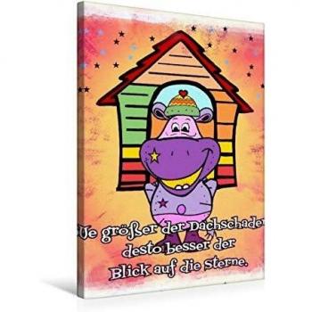 Hippo‑Leinwand 50 × 75 cm – Premium-Druck, Nico Bielow Edition
