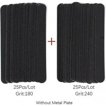 50 Pcs Mini Replaceable Nail File with 100/180/240 Grit Buffer Pads