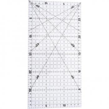 Regla Escolar Transparente con Parches de Acrílico 15x30 cm