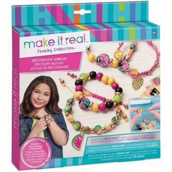 DIY Wooden Beads & Paper Decoupage Bracelet Kit