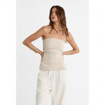 Stradivarius XS Bandeau-Top mit seitlichen Öffnungen in Steingrau