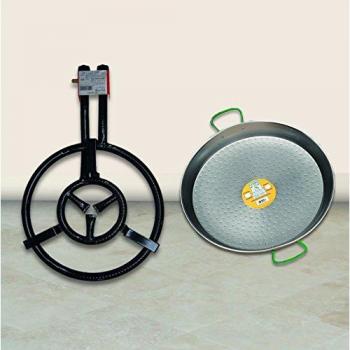 Belseher Paellera 43 cm Acero, 2 Fuegos a Gas Butano, KitT400yPAP