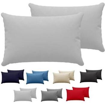 Taie D'oreiller Résistante 40x60cm – Lot 2, Coton Jersey 150 GSM Gris