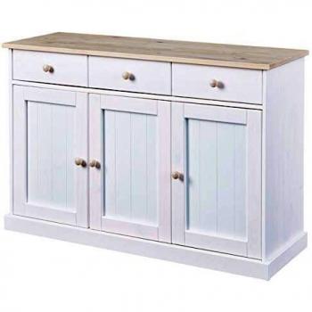 Chambre d’appoint : meuble bas 3 portes, 3 tiroirs, blanc – AltoBuy Manaus