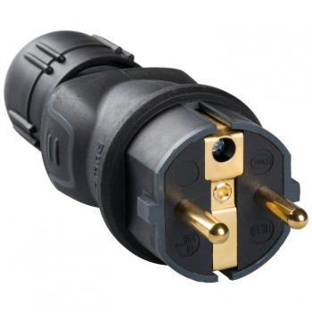 16A Black Rubber Electrical Plug