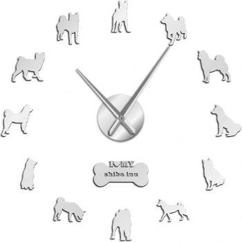 3D Dog Silhouette Wall Clock