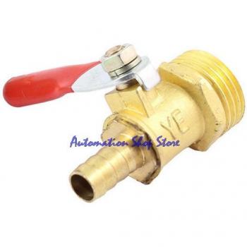 8mm Barb Hose Brass Ball Valve with 1/4 PT Male Thread