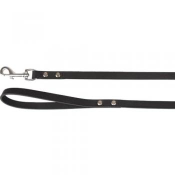 Laisse RONDO en nylon riveté noir 130 cm x 16 mm pour chien