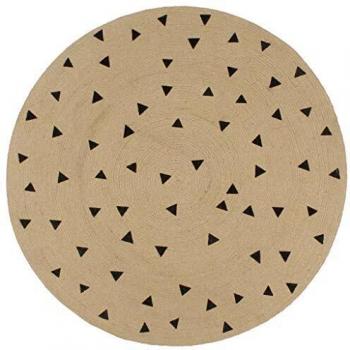 Handmade Jute Rug with Triangle Print