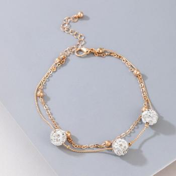 Tocona Women's Clear Crystal Stone Anklet