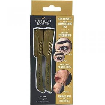 HOLLYWOOD BROWZER Dermaplaning Blades for Face Eyebrow tweezers brows (2 Pack)