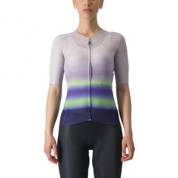 Maglia Ciclismo Donna Castelli Espresso Manica Corta Lila Chiaro