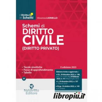 Schemi di diritto civile (diritto privato) Vincenza Lioniello