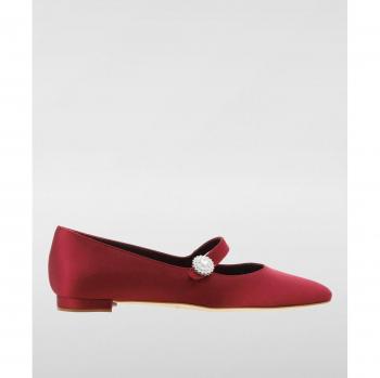 Scarpe Mules Manolo Blahnik Rosse in Raso Dimensione 39