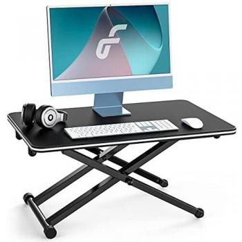 Black Fenge Sit-to-Stand Desk Converter for 26'' Monitor/Laptop (65.3cm), Height Adjustable