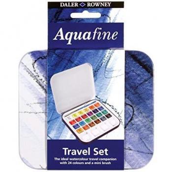 Daler Rowney Acuarela Aquafine Estuche 24 unidades + 1 Mini Pincel + 1 Paleta