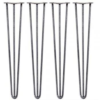 X Hairpin Legs Set 28 Raw Steel