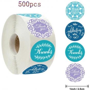 500pcs Natural Kraft Thank You Stickers