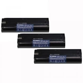 EXTENSILO 3x Battery for Makita 6072DWK, 6073D, 6073DW, 6073DWK, 6075D, 6075DW, 6172D, 6172DW (3300 mAh, NiMH, 7.2 V)