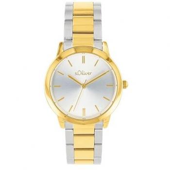 S.Oliver Quarzuhr Damen, Armbanduhr, silberfarben, Mineralglas, analog