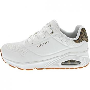 Skechers Uno Jungle Nite Women’s Sneakers – Weiß/Leopard‑Print, 39.0 EU