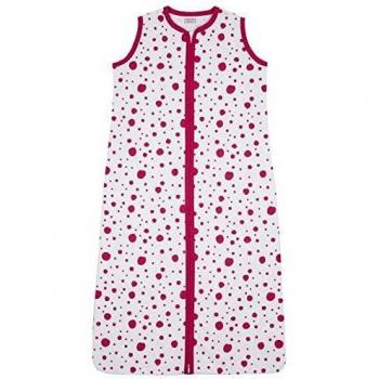 Meyco 410933 Baby-Sommerbett 70 cm, ungefüttert, 100 % Baumwolle, für 0‑6 Monate, DOTS Bright Pink‑Weiß