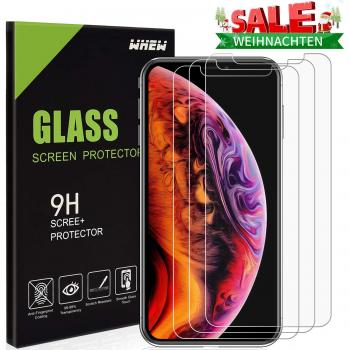 Whew Ultra Dünn 9H Displayschutzfolie – Kompatibel mit iPhone X/XS, 3‑er Set