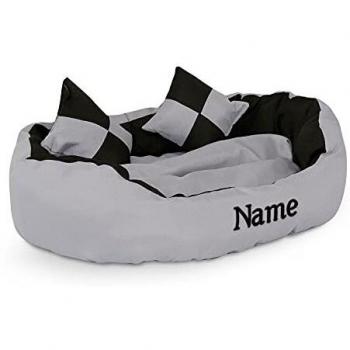 Lionto by dibea 4-in-1 XXL-Hundebett mit Wendekissen für große Hunde 120x90 cm rot/schwarz