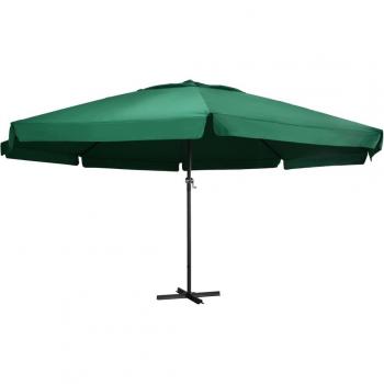 Parasol Extérieur 600 cm Mât Aluminium Vert