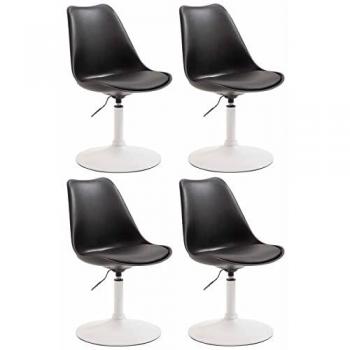 Set di 4 sedie Maverick colorato: nero + bianco