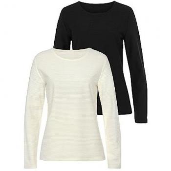 LASCANA Langarmshirt »mit Streifenstruktur«, aus weicher Baumwoll-Qualität