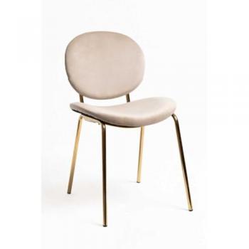 Silla de salón Lenor Golden en terciopelo tono beige