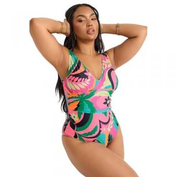 Yours Curve Maillot de bain floral à décolleté plongeant
