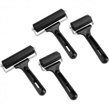 Black Brayer Roller Set for Printmaking