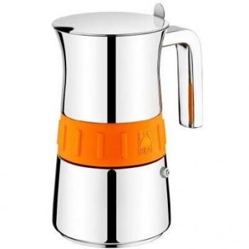 Cafetera Italiana BRA Elegance Gris y Naranja 200 ml