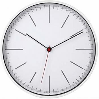 TFA Dostmann 60.3049.02 Quarz Wanduhr, analoge Uhr in Weiß (280 mm x 280 mm x 37 mm)